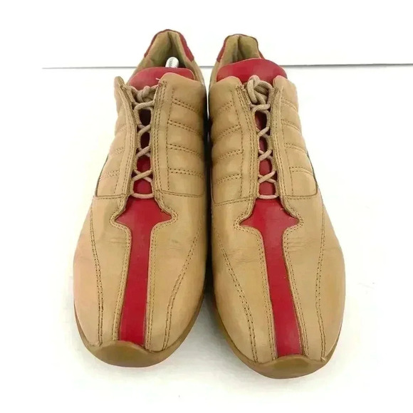 David Aaron Women's Tan Red Fashion Sneakers Lace up Sz 7.5 B - Picture 2 of 11